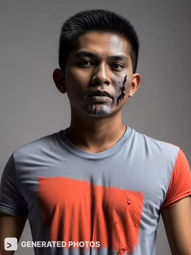 a man with a scar
