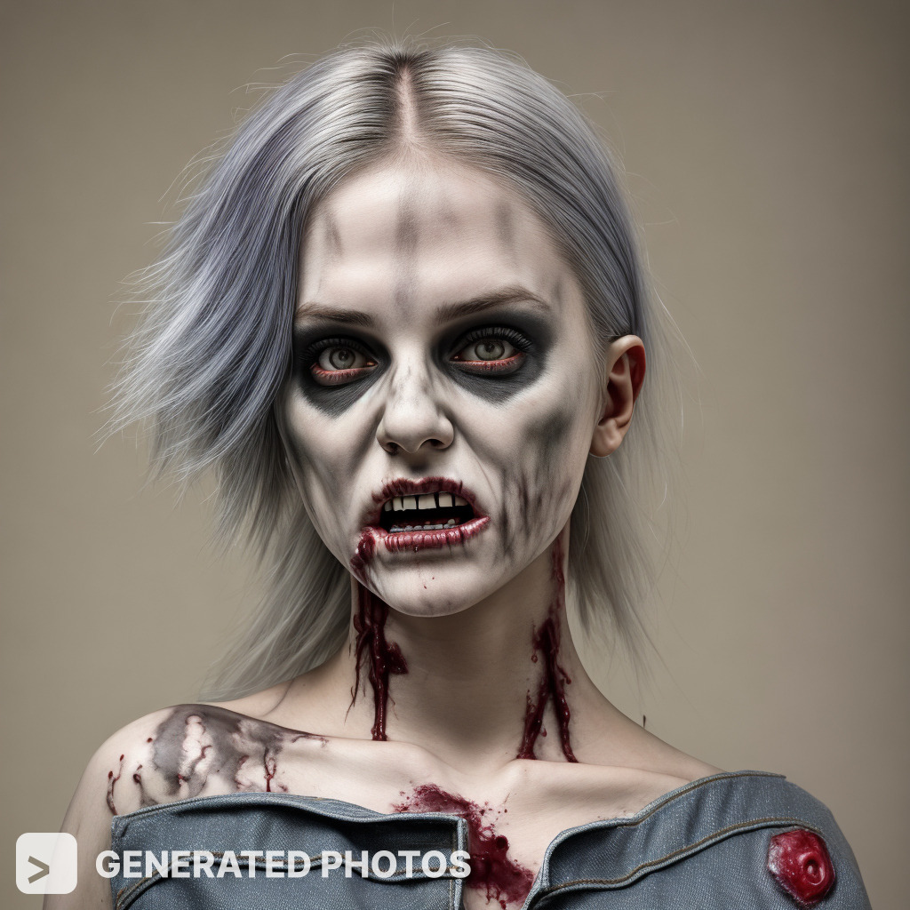 women in a zombie halloween costume