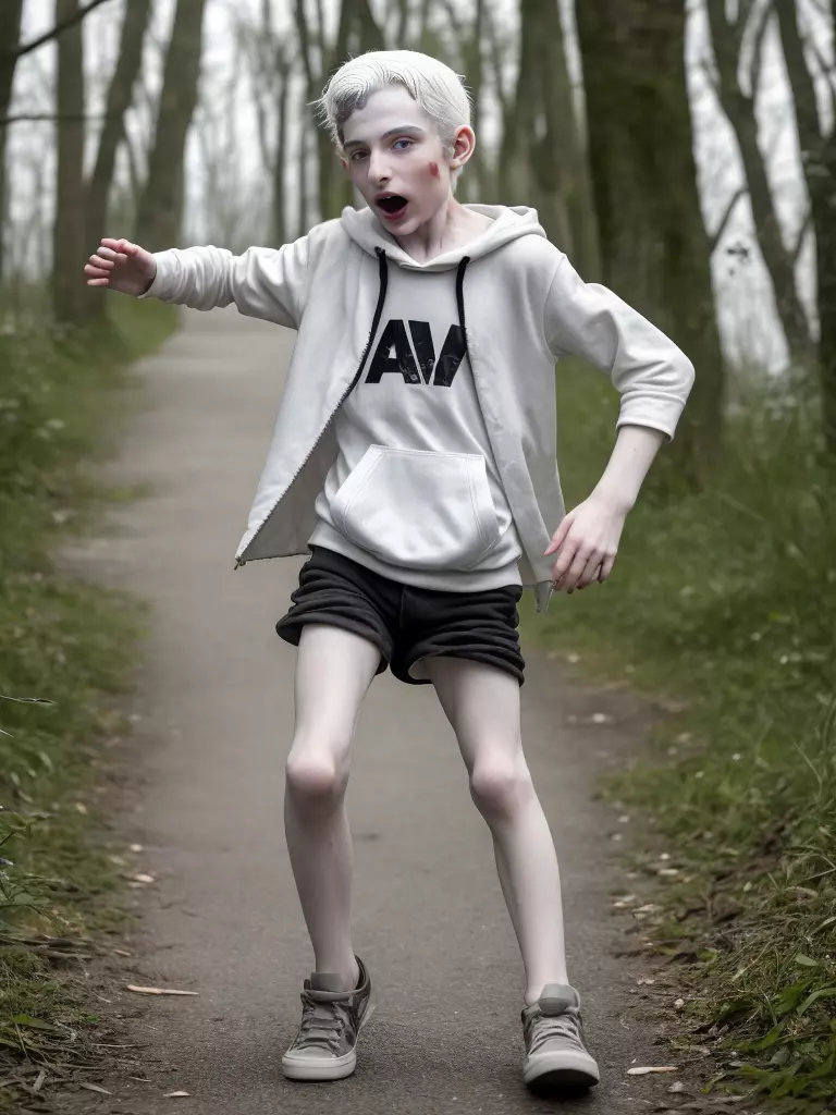 zombie boy in a park