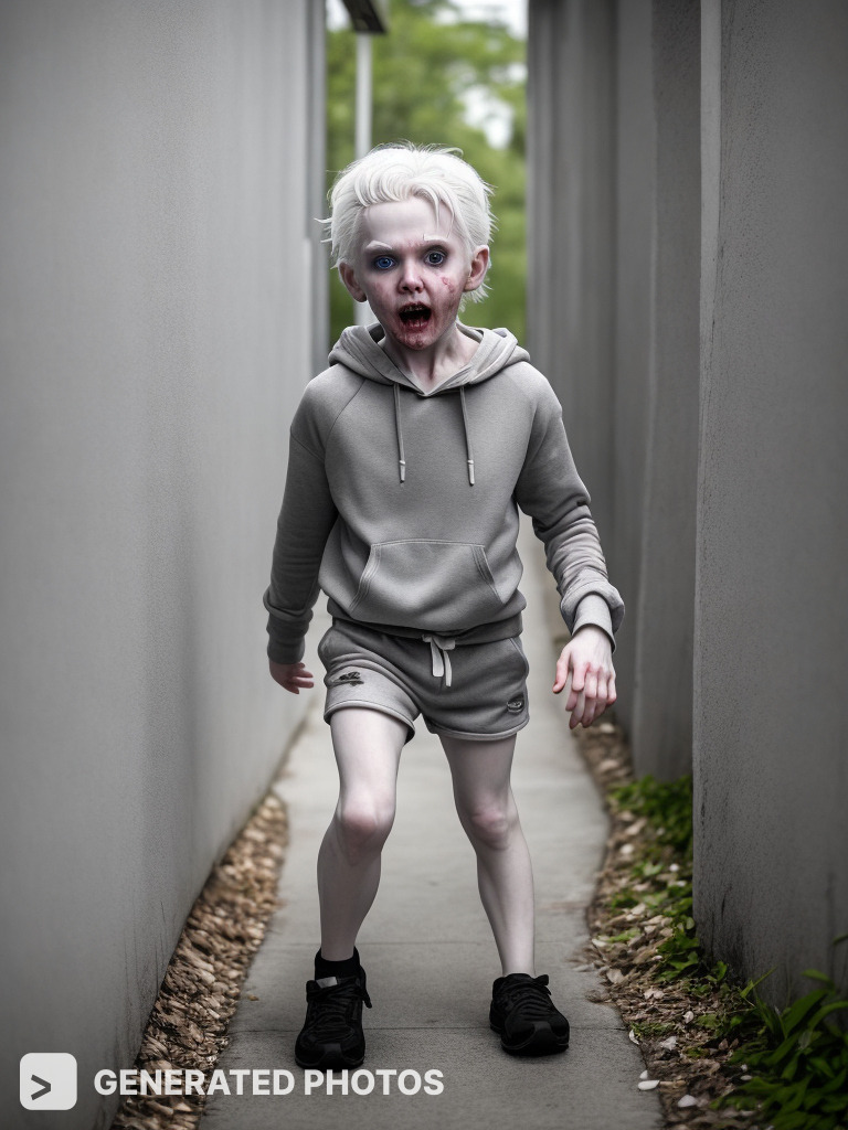 creepy picture of a zombie kid