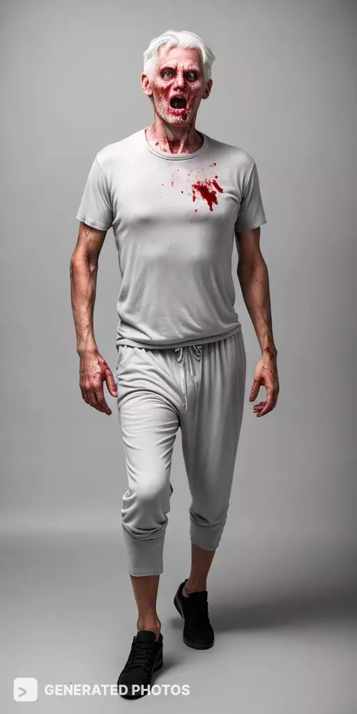 an old man in a zombie halloween costume