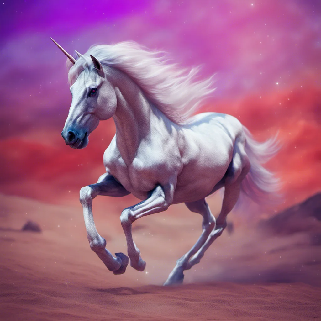 a purple fantasy unicorn in space