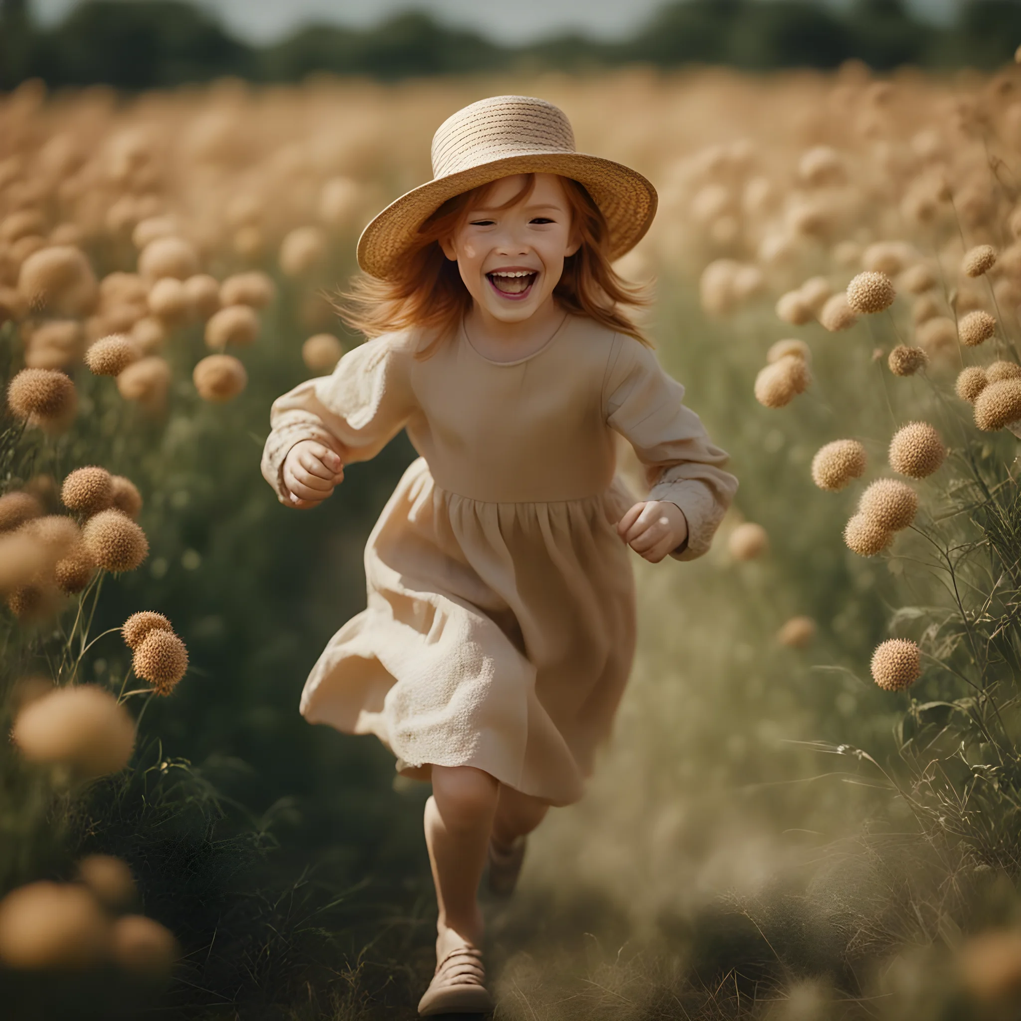 ai generated freepik picture of a girl running with a big smile