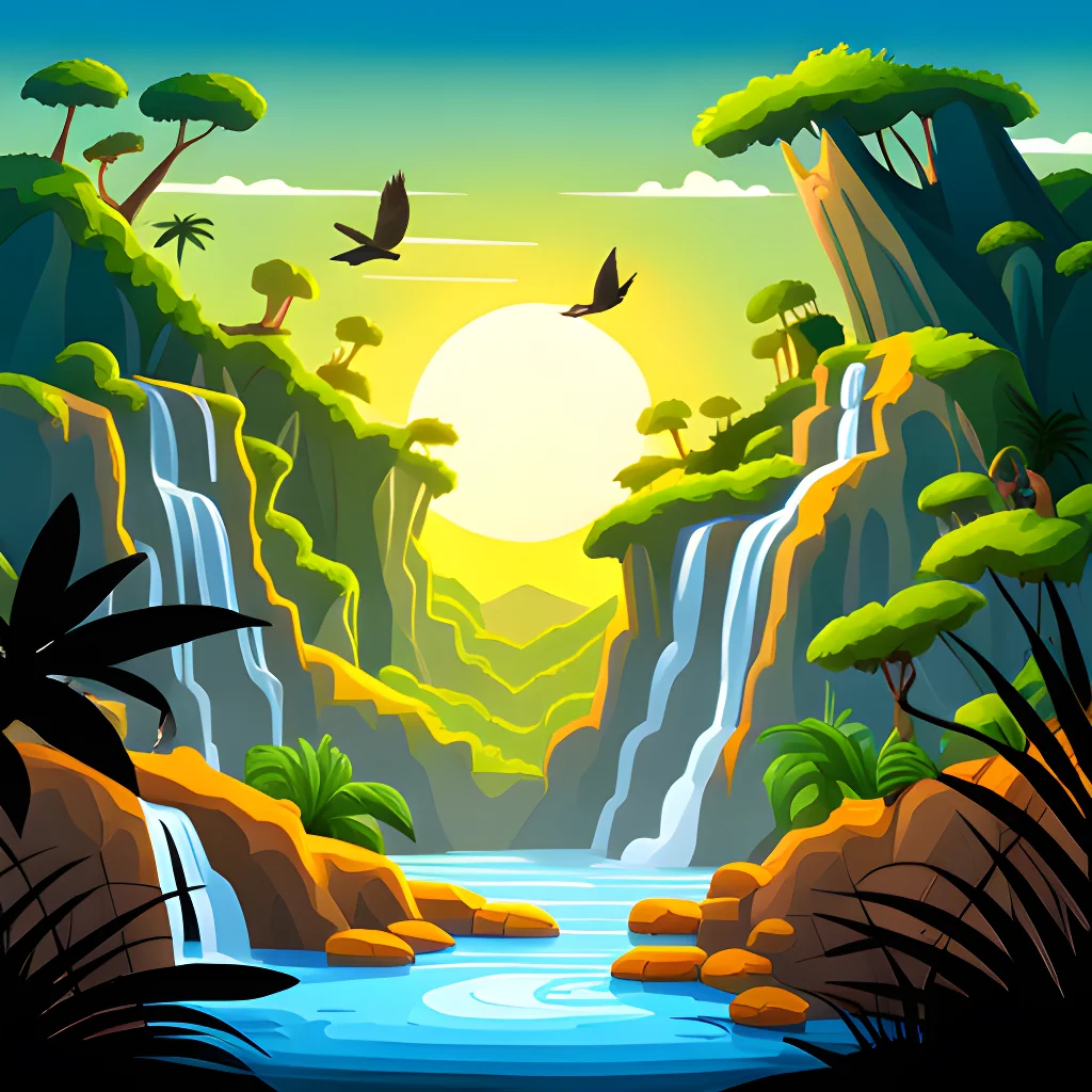 2d cartoonish rainforest