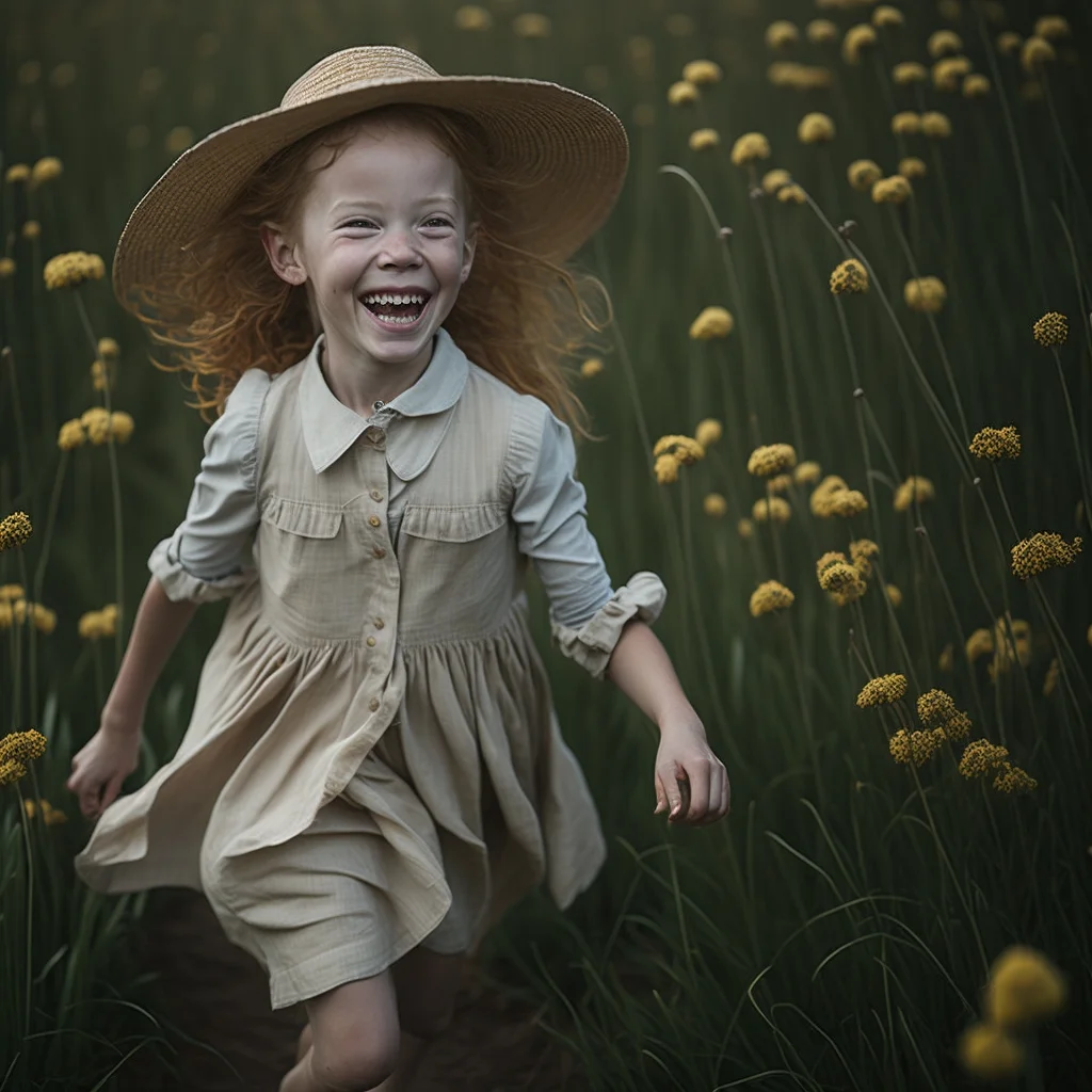 ai generated girl in a field of flowers