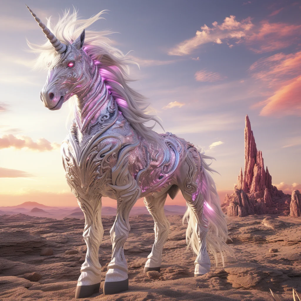 ai generated unicorn in a desert