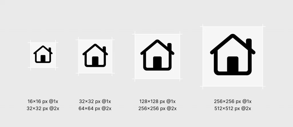 Icon size guidelines: complete list for each OS