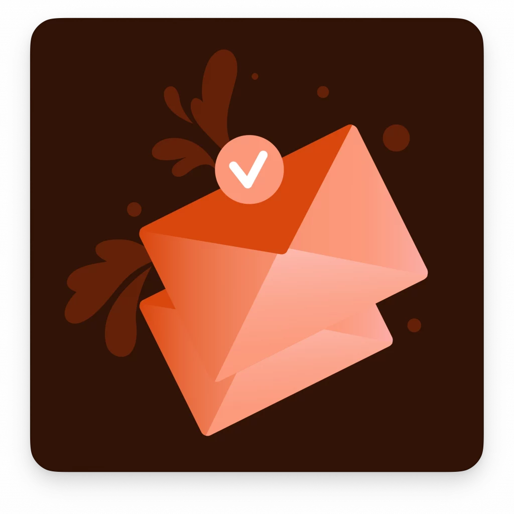 Peach Fuzz illustration of envelope