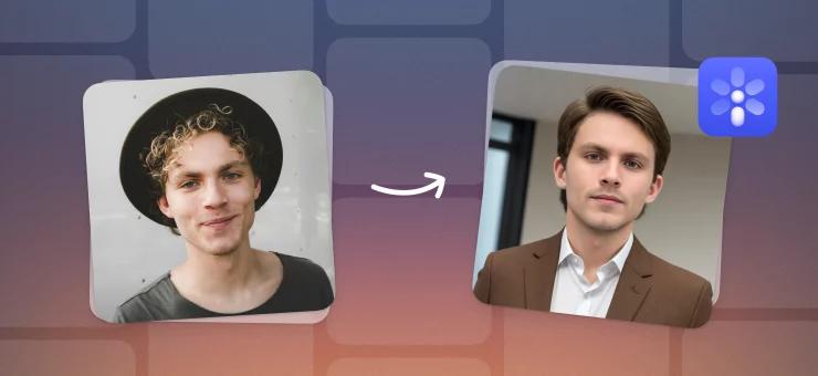 Turn any photo into professional headshot with AI in a click