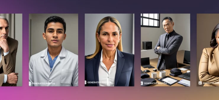 Professional headshot examples: the AI revolution