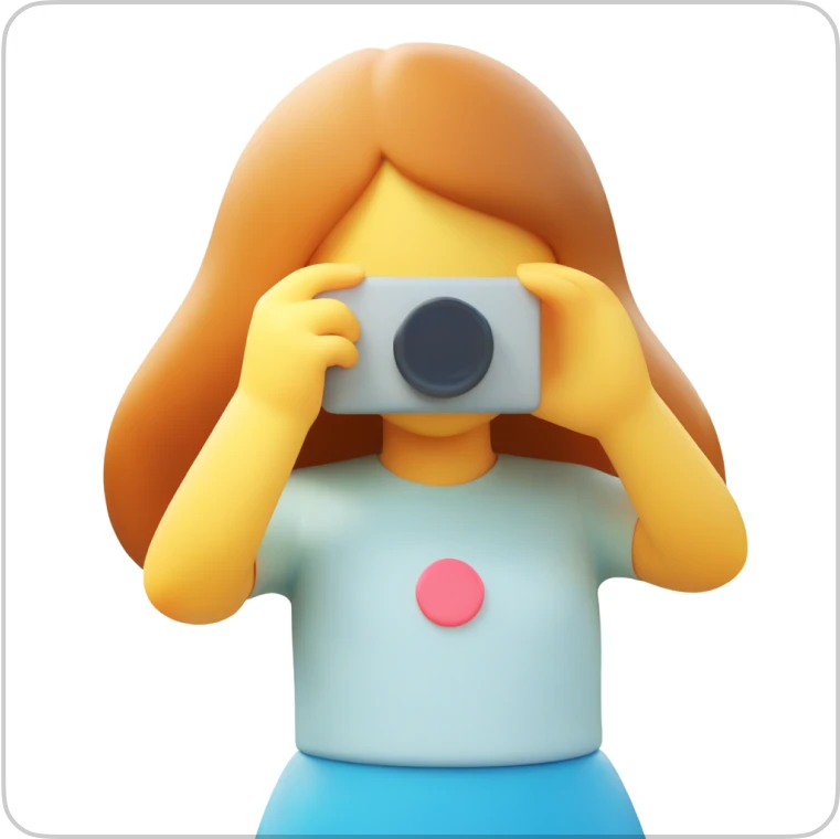 Girl taking a photo 3d Fluency