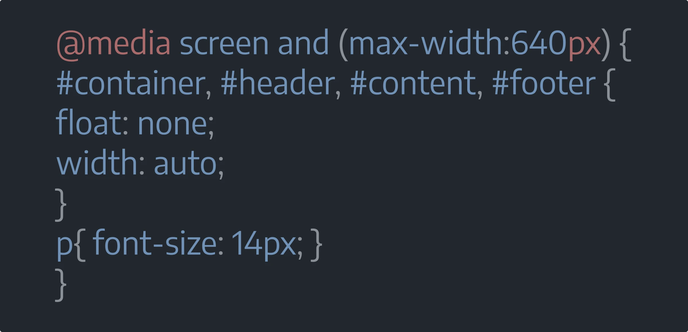 media screen example code