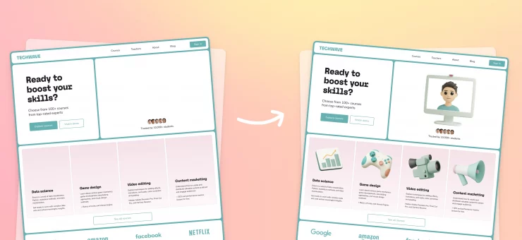 How to create perfect matching visuals for an online course landing page