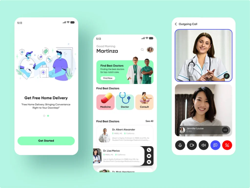 medical app concept with 3d illustrations