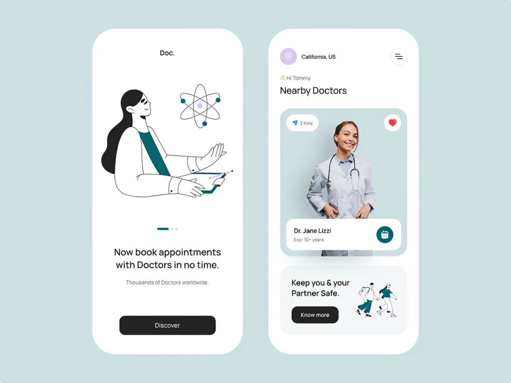 medical app concept with sammy line illustration