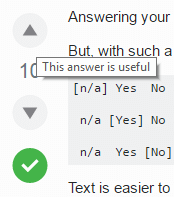  StackExchange app. If we didn’t have tooltips on all these up & down arrows next to each answer, some people might think they’re for scrolling.