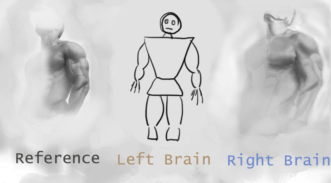  When I switched into a left-brain mode, suddenly my childish Sub-Zero started popping up. That’s how I drew people till my twenties. 