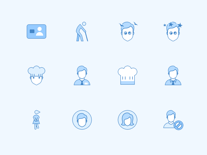 Half tone flat icons