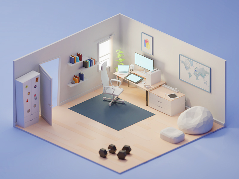 graphic design isometric low poly illustration