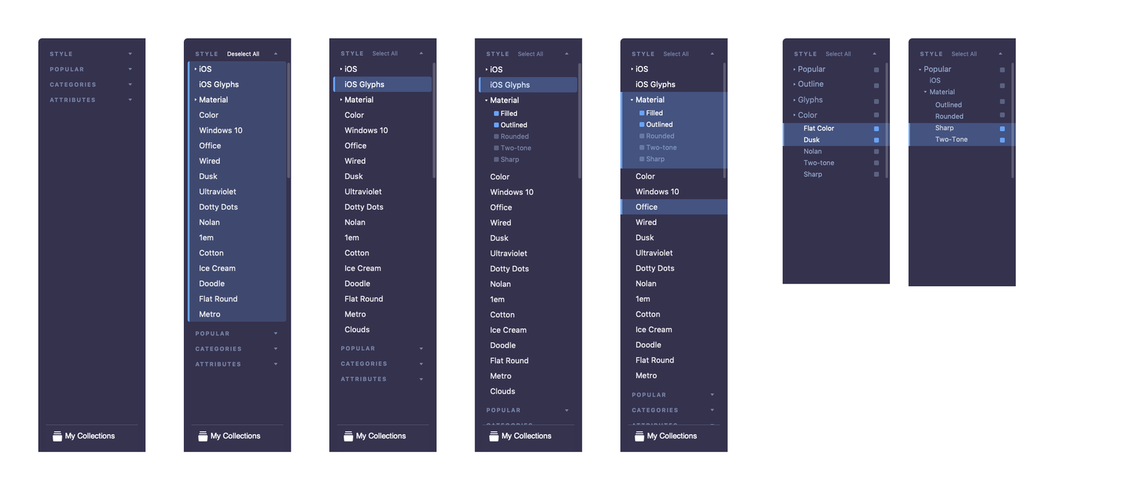 grouped icons usability