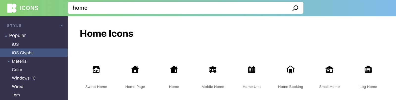 home icons ui design icons8