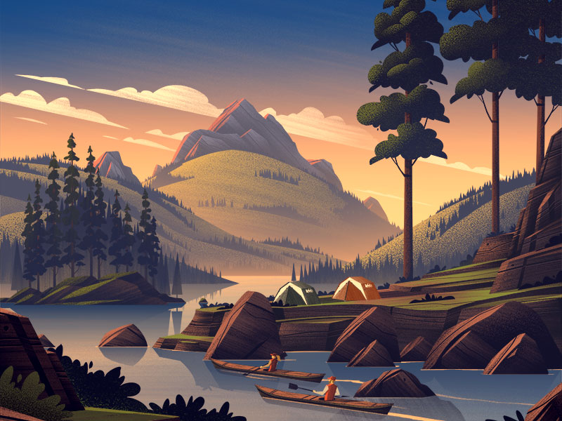 digital illustration nature landscape