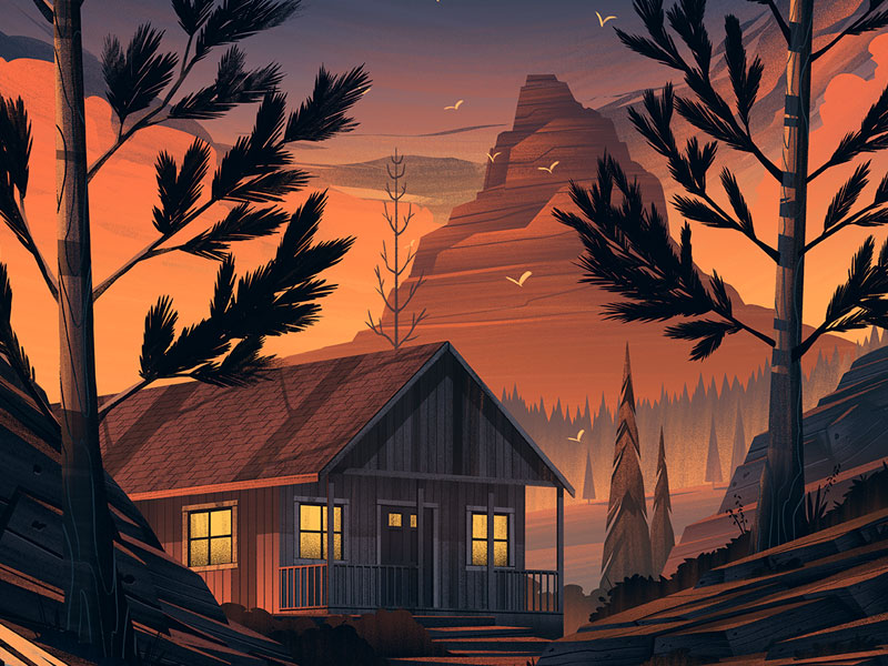 digital illustration nature landscape