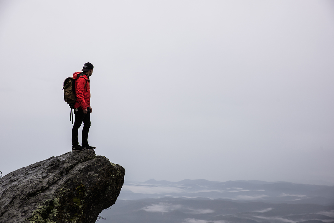 man at the edge of a cliff