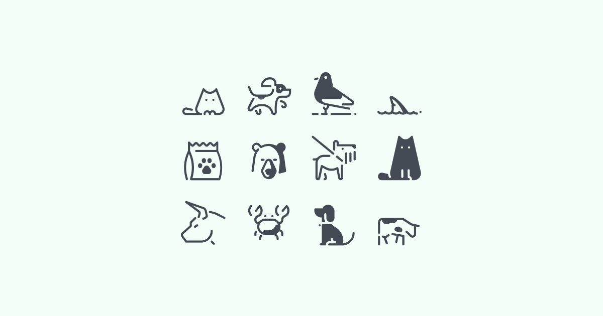 pastel animal clipart icons