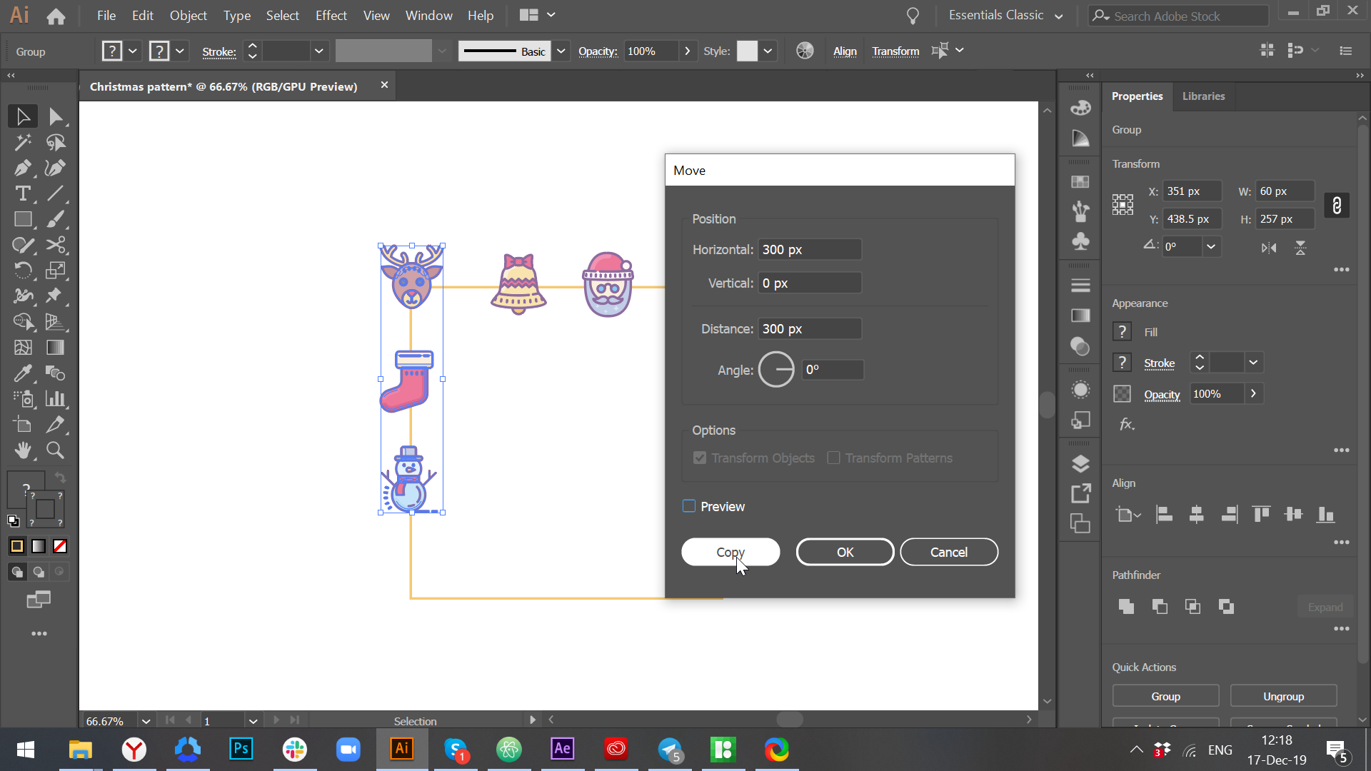 how to create christmas pattern