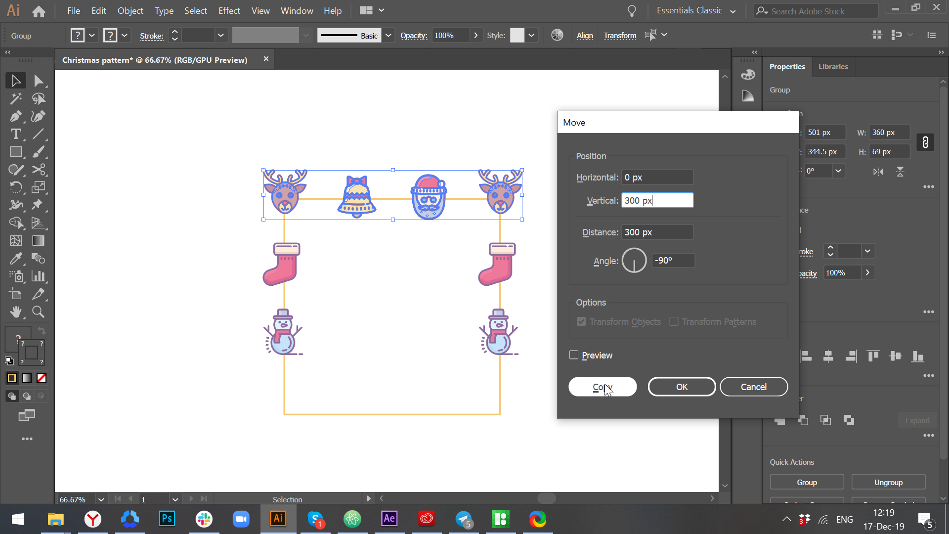 how to create christmas pattern