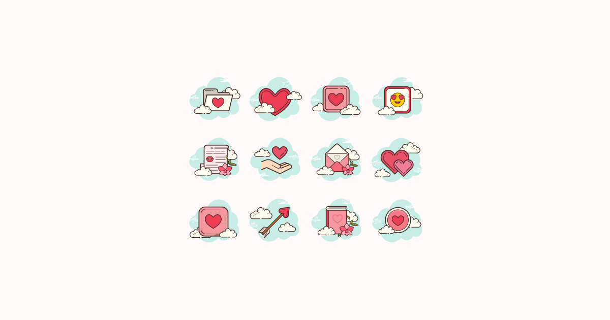 valentine love clipart icons