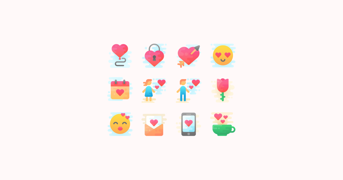 valentine love clipart icons