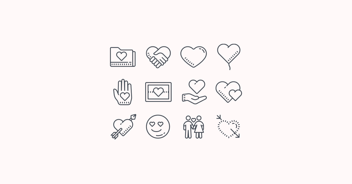 valentine love clipart icons