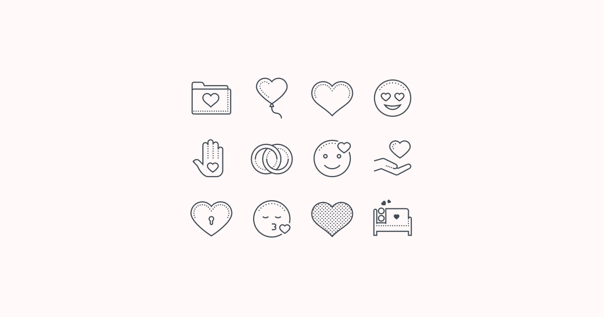 valentine love clipart icons