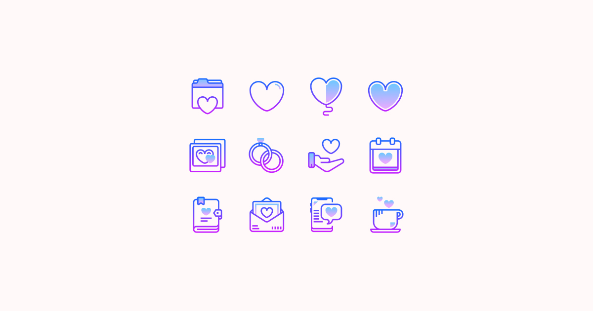 valentine love clipart icons